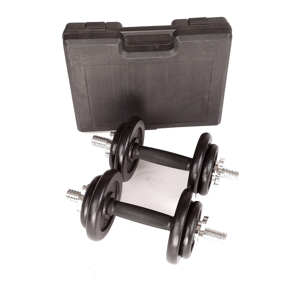 20Kg Black Dumbbell Set With Carrying Case Dumbbells