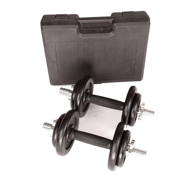 20Kg Black Dumbbell Set With Carrying Case Dumbbells