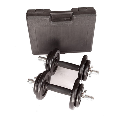 20Kg Black Dumbbell Set With Carrying Case Dumbbells