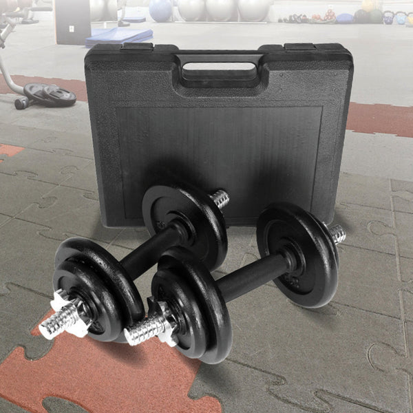 20Kg Black Dumbbell Set With Carrying Case Dumbbells