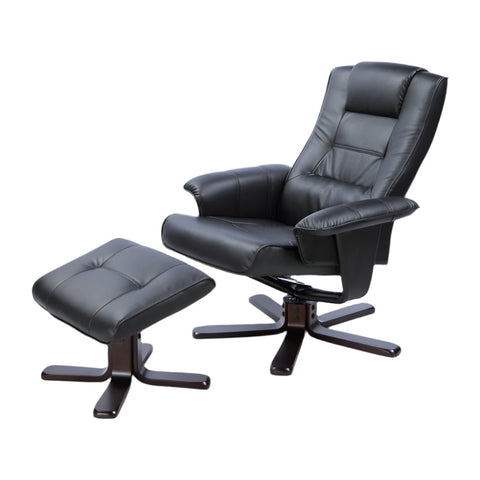Pu Leather Massage Chair Recliner Ottoman Lounge Remote Black Electric Massage Chairs