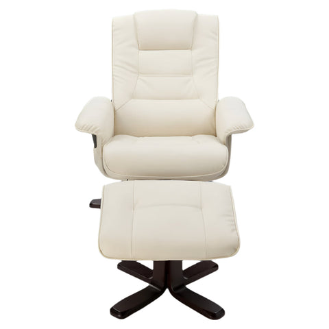 Pu Leather Massage Chair Recliner Ottoman Lounge Remote Cream Electric Massage Chairs