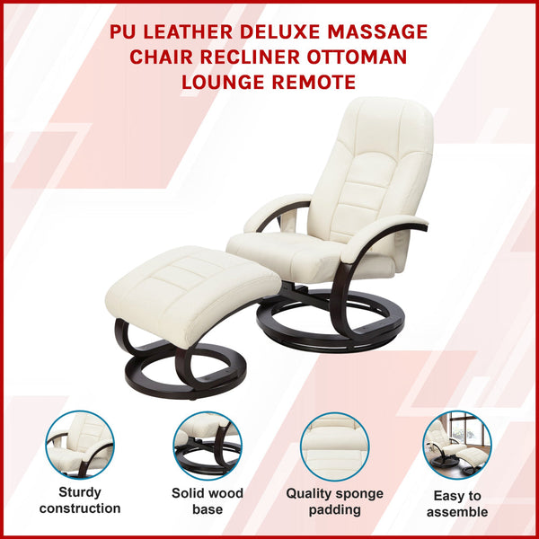 Pu Leather Deluxe Massage Chair Recliner Ottoman Lounge Remote Electric Massage Chairs