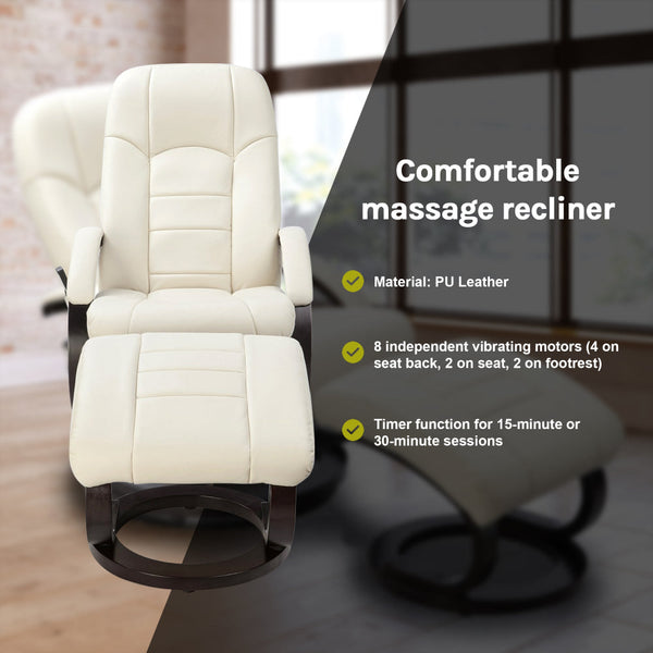 Pu Leather Deluxe Massage Chair Recliner Ottoman Lounge Remote Electric Massage Chairs