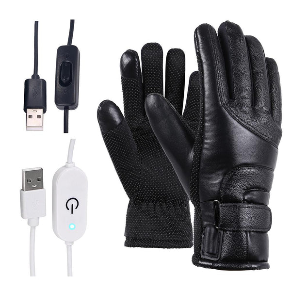 Winter Electric Heated Gloves Windproof Cycling Warm Heating Touch Screen Skiing Gloves & Mittens