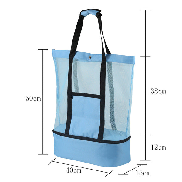 Insulated Food Delivery Bags Large Capacity Beach Picnic Camping Mesh Tote Bag With Cooler Durable Multi