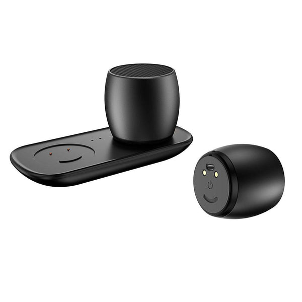 Mini Bluetooth Dual Speakers With Charging Base Audio Docks & Mini Speakers