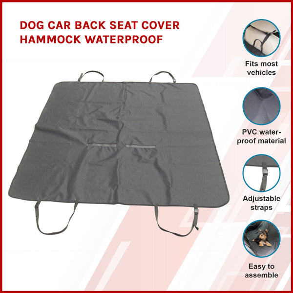Dog Car Back Seat Cover Hammock Waterproof Black Pet Transport