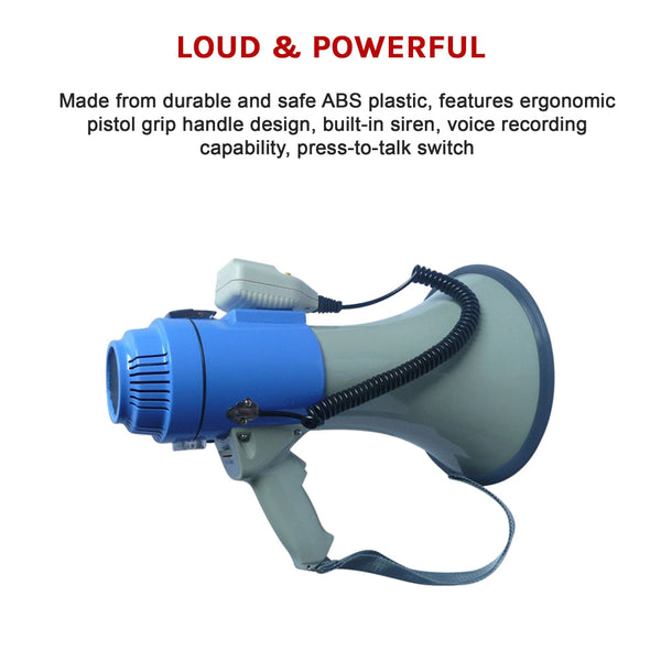25W Megaphone Pa System Loud Speaker Voice Recorder Megaphones