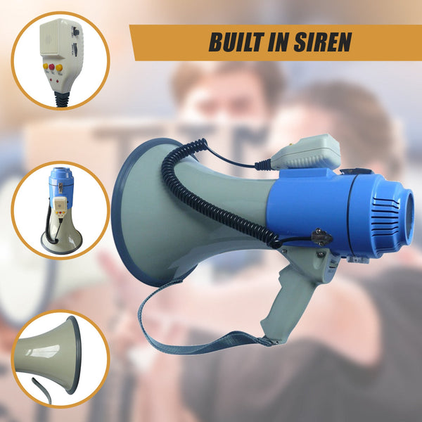 25W Megaphone Pa System Loud Speaker Voice Recorder Megaphones