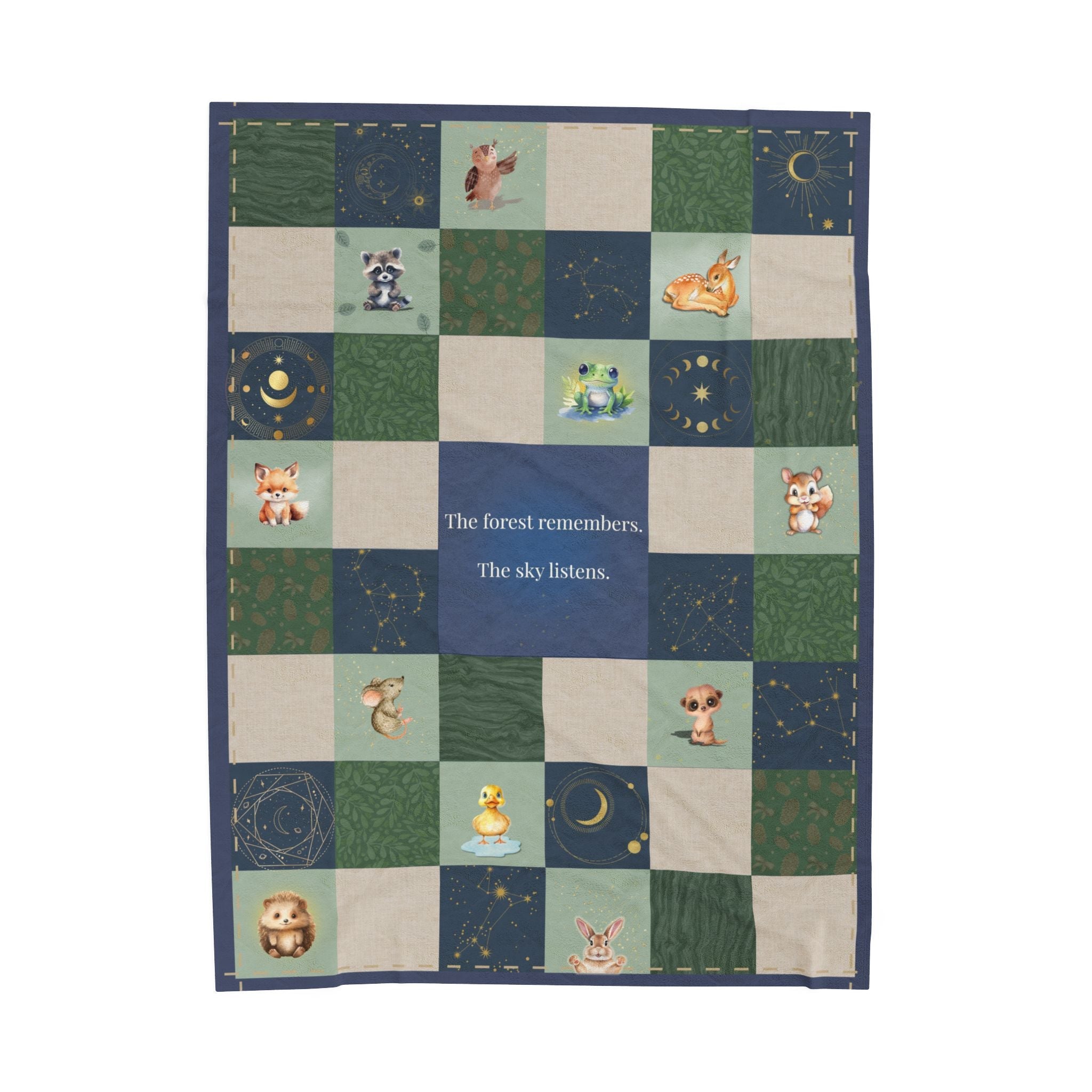 Forest Night Time Blanket 60X80" | Whimsical Magical Woodland Nature Velveteen Soft Throw Blankets