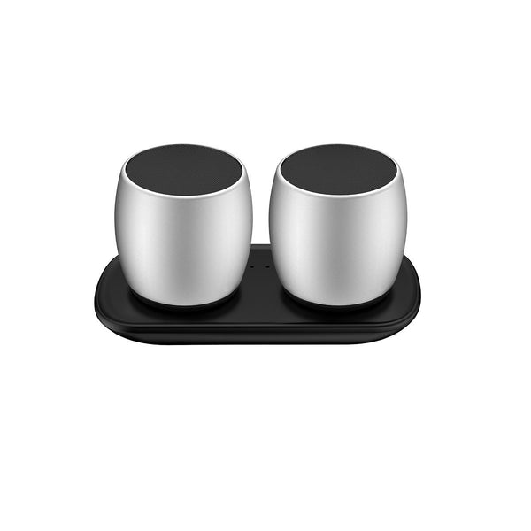 Mini Bluetooth Dual Speakers With Charging Base Audio Docks & Mini Speakers