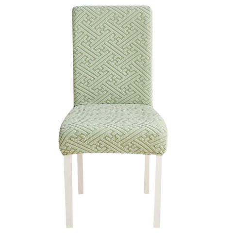 Chair Cover Cypress Green Puzzle Design Anti Dirt Elastic Material Slipcovers