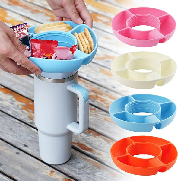 Platters Silicone Snack Cup 40 Oz Reusable Container Compartment Platter Tray
