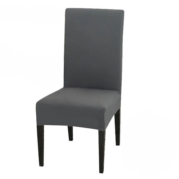 Chair Cover Grey Anti Dirt Waterproof Elastic Material For Dining Room Kitchen Slipcovers
