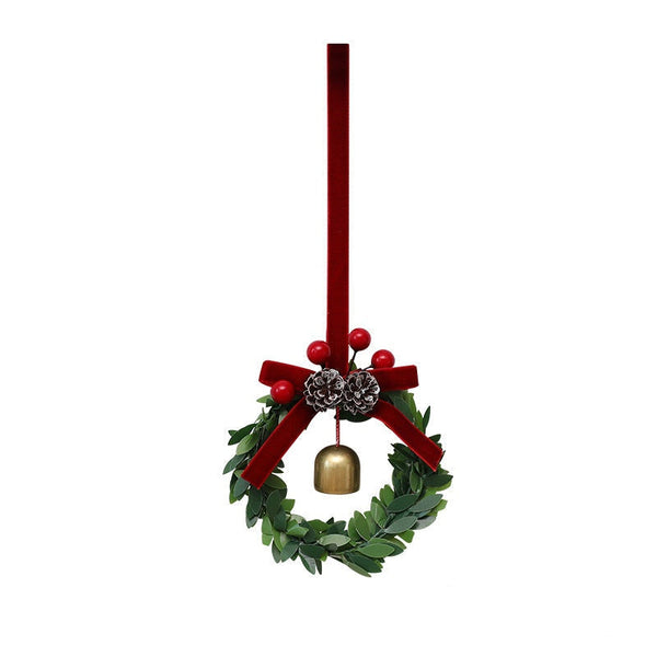 Santa Yuan New Bell Wreath Christmas Tree Ornament Decoration Display Window Hanging Seasonal Decorations