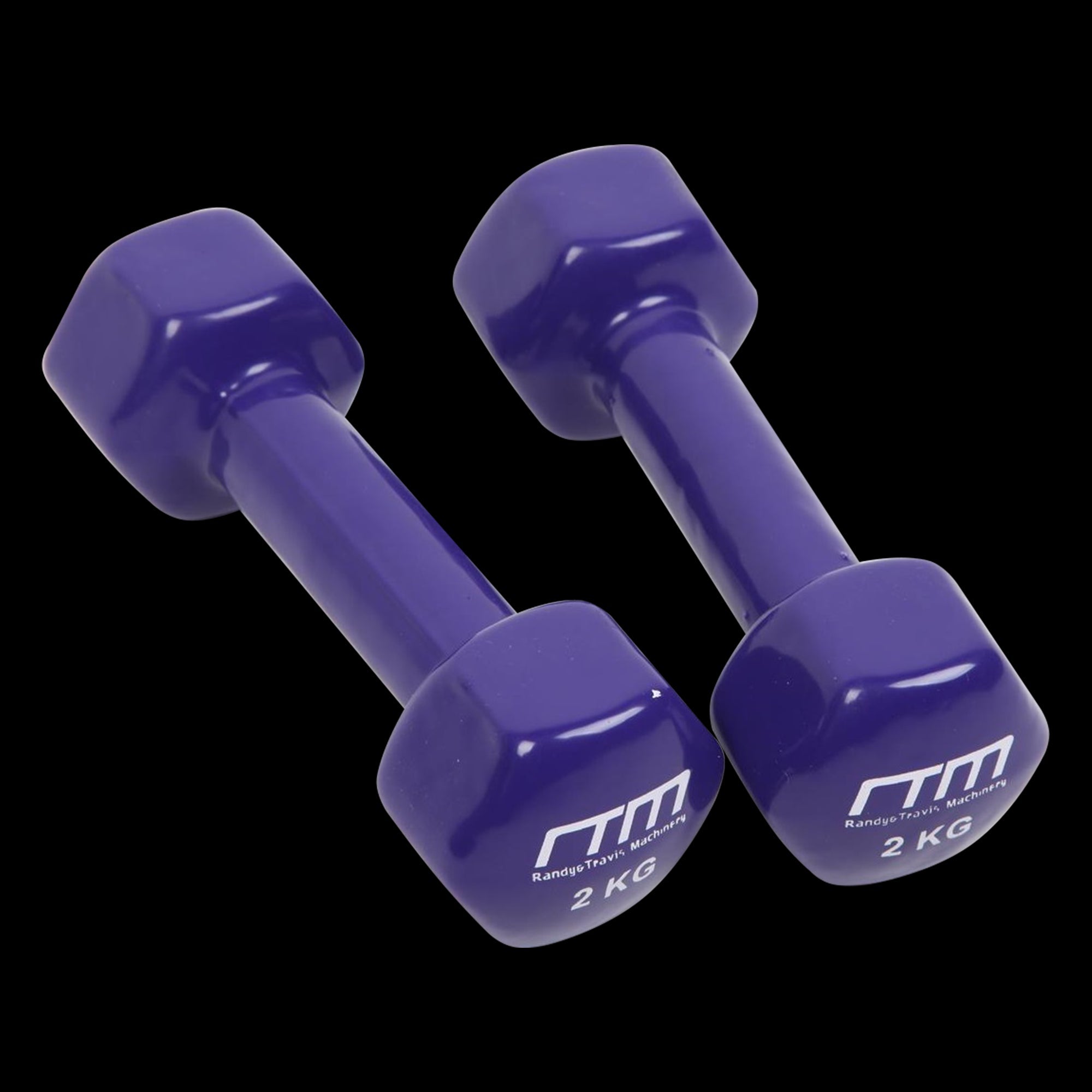 2Kg Pair Pvc Hand Weights Rubber Coated Dumbbells