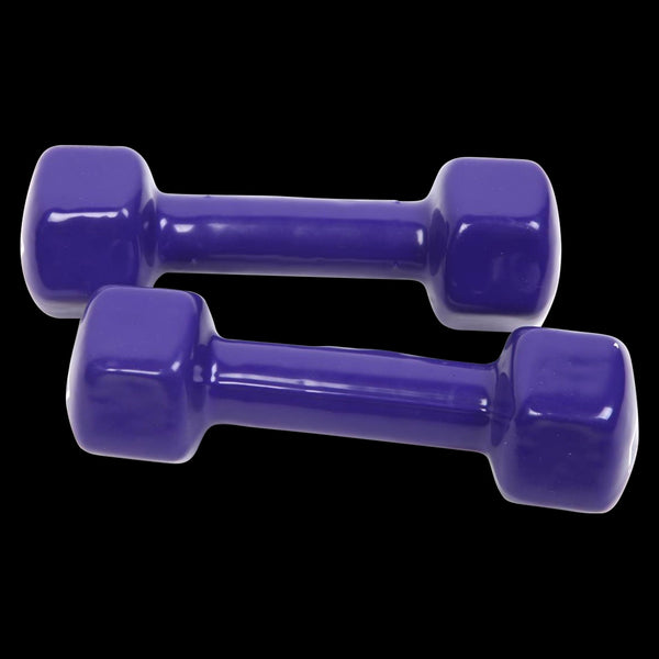 2Kg Pair Pvc Hand Weights Rubber Coated Dumbbells