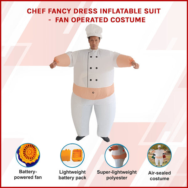 Chef Fancy Dress Inflatable Suit Operated Costume Unisex Costumes
