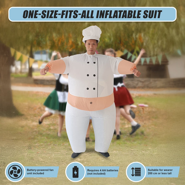 Chef Fancy Dress Inflatable Suit Operated Costume Unisex Costumes