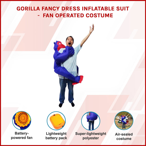 Gorilla Fancy Dress Inflatable Suit Operated Costume Unisex Costumes