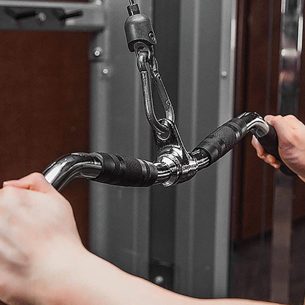 Randy & Travis Rubber Coated Revolving Curl Row Bar Attachment Home Gym Attachments