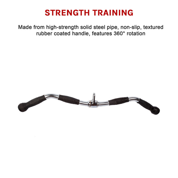 Randy & Travis Rubber Coated Revolving Curl Row Bar Attachment Home Gym Attachments
