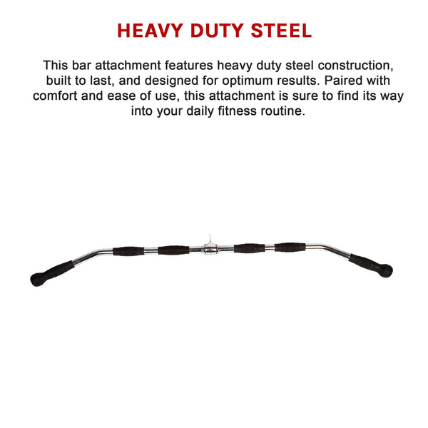 Randy & Travis Rubber Coated Lat Pull Down Bar Attachment Home Gym Attachments