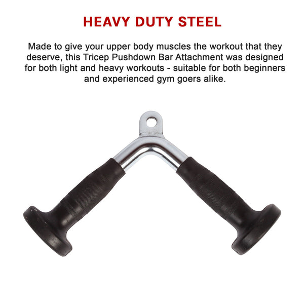 Rubber Coated Tricep Pushdown Bar Attachment Home Gym Attachments