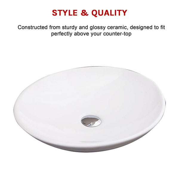 Bathroom Ceramic Oval Above Countertop Basin For Vanity Bathroom Sinks