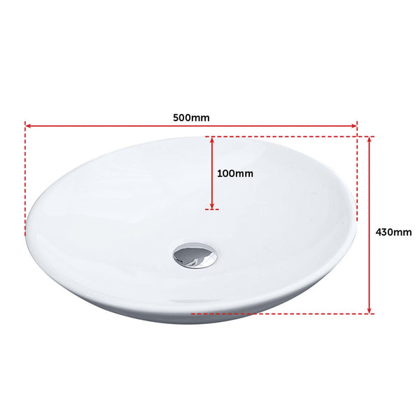Bathroom Ceramic Oval Above Countertop Basin For Vanity Bathroom Sinks