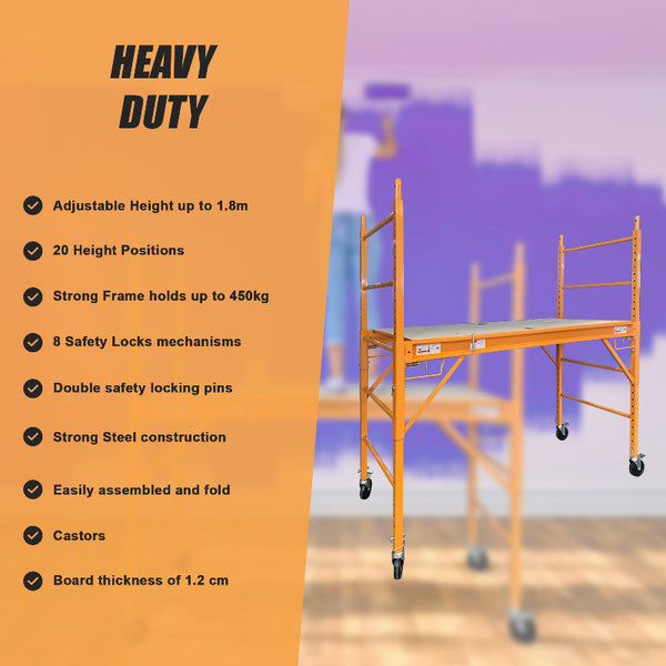 Safety Scaffolding Ladder Capacity Heavy Duty Steel Construction 450Kg Ladders
