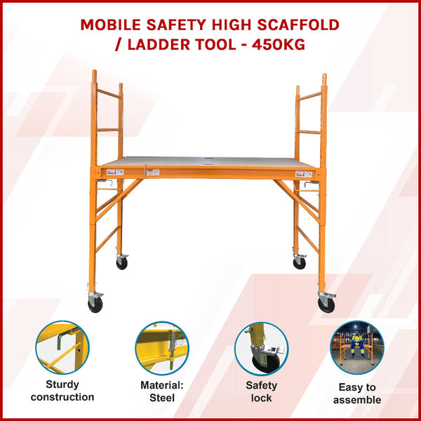 Safety Scaffolding Ladder Capacity Heavy Duty Steel Construction 450Kg Ladders
