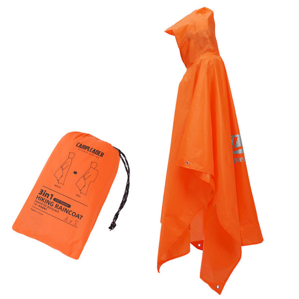 3 In 1 Waterproof Rain Poncho For Outdoor Use: Motorcycle Camping Hiking & Travel Raincoats