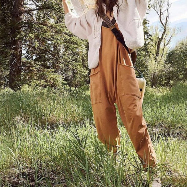 Summer Womens Loose Sleeveless Jumpsuits Spaghetti Strap Long Pant Romper With Jumpsuits Rompers & Playsuits