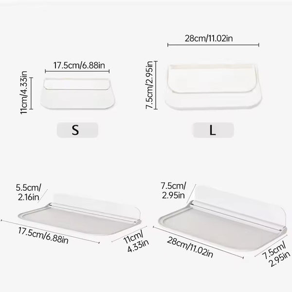 New Foldable Punch Free Wall Mounted Plastic Floating Shelf For Bathroom And Toilet Ideal Towel Clothes Storage Shelves
