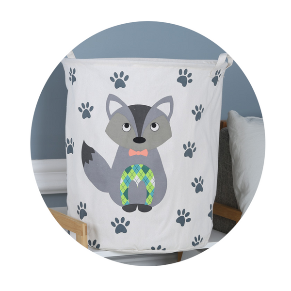 Fox Canvas Laundry Storage Basket With Adorable Animal Designs Laundry Baskets & Hampers