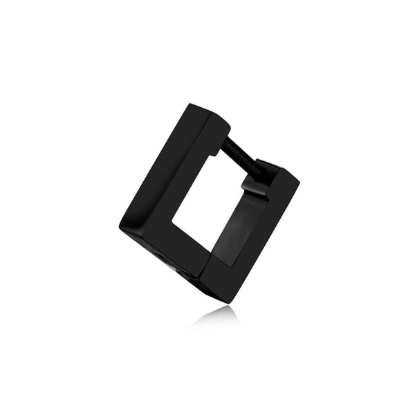 Veile Studios Gothic Punk Titanium Steel Geometric Small Hoop Women Ladies Square Earrings