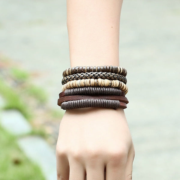 Veile Studios And American Minimalist Retro Set Bracelet Diy Woven Cowhide Bracelets