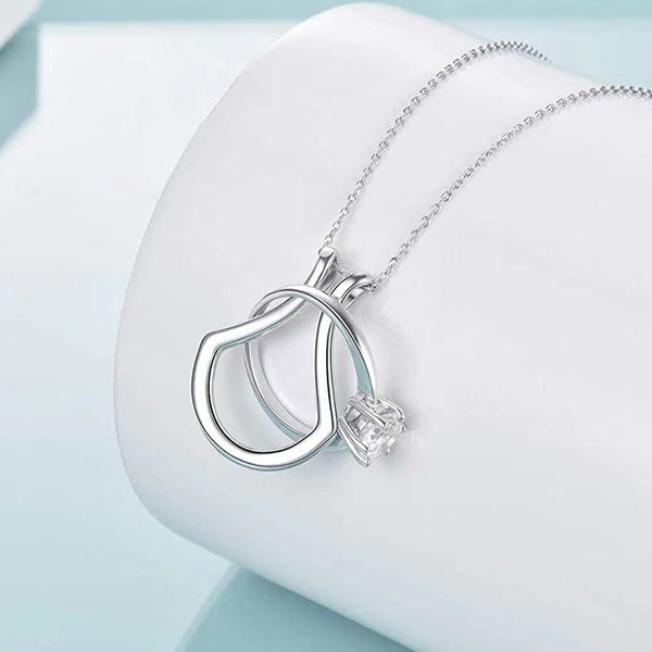 U Shaped Ring Holder Necklace As Gift For Wife Protective Pendant Necklaces & Pendants