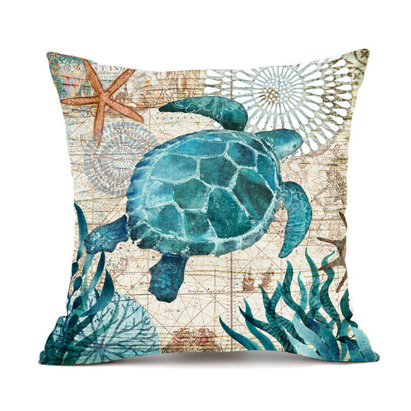 Cushion Covers Sea Printed Throw Pillow Cases For Home Decor Sofa Chair Seat Cushions & Decorative Pillows