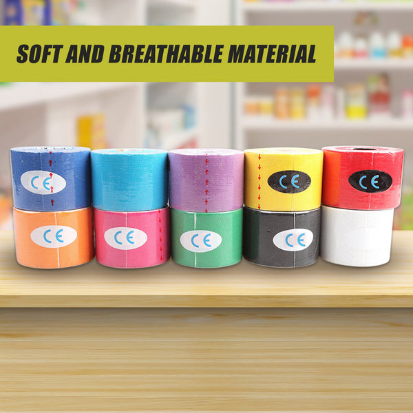 Waterproof Kinesiology Sports Tape 10 Pack Support & Protective Gear