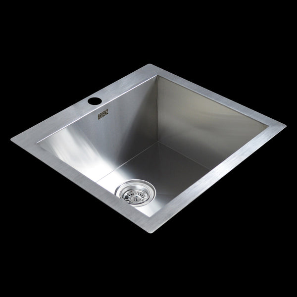 Brienz 530X505mm Handmade Stainless Steel Topmount Kitchen Laundry Sink With Waste Kitchen Sinks