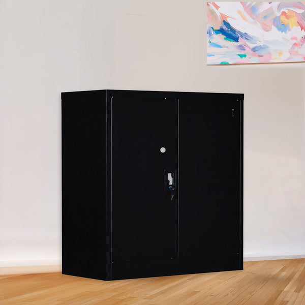 Two Door Shelf Office Gym Filing Storage Locker Cabinet Safe Cabinets & Cupboards