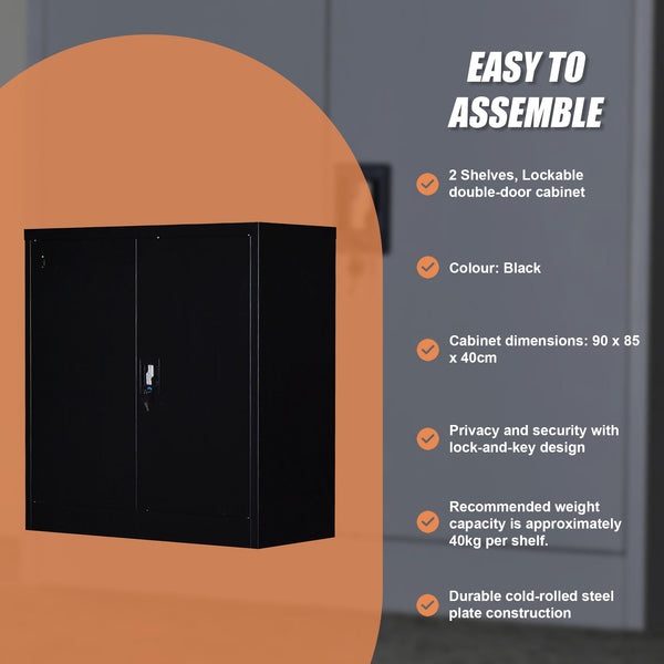 Two Door Shelf Office Gym Filing Storage Locker Cabinet Safe Cabinets & Cupboards