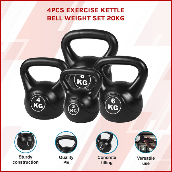 4Pcs Exercise Kettlebell Weight Set 20Kg Wrist & Ankle Weights