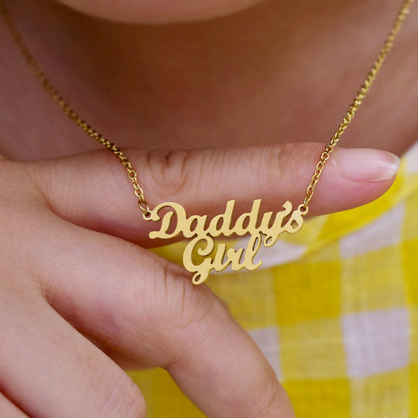 Daddy's Girl Necklace Parent's Daughter Family Member Collarbone Chain Father's Day Gift Necklaces & Pendants