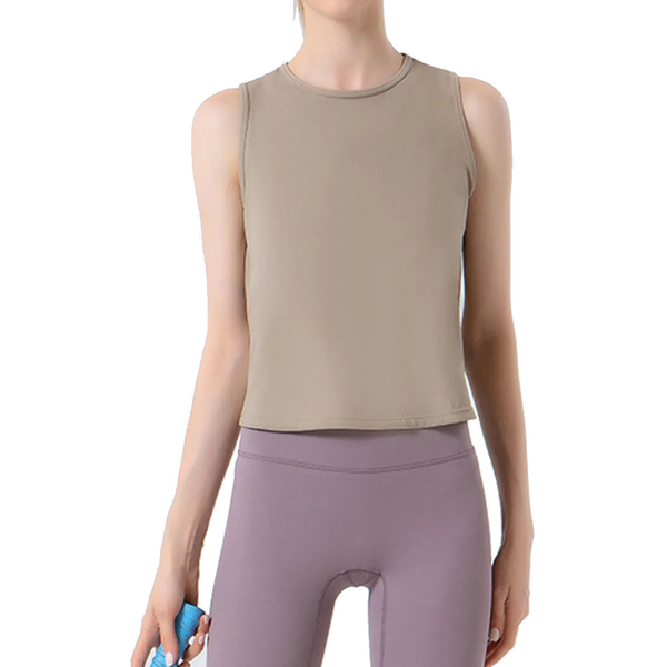 Round Neck Active Tank Activewear Tops