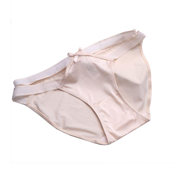 Satin Milk Silk Girl Underwear  Hollow Butterfly Knot Seamless Hip Hugging Low Waist Triangle Panties