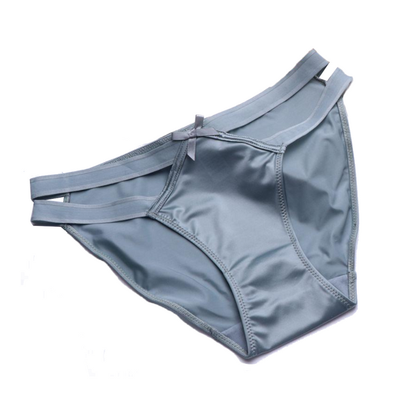 Satin Milk Silk Girl Underwear  Hollow Butterfly Knot Seamless Hip Hugging Low Waist Triangle Panties